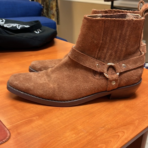 Madewell The Santiago Western Ankle Boot - Dried Maple - Size 9.5 Suede Harness - Picture 7 of 8